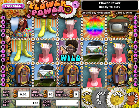 jet bingo flower power 5 reel online slots game