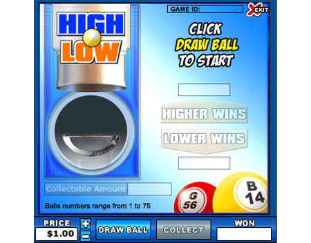 jet bingo high low online instant win game
