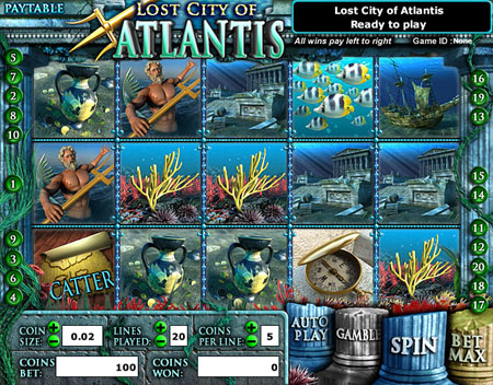 jet bingo lost city of atlantis 5 reel online slots game