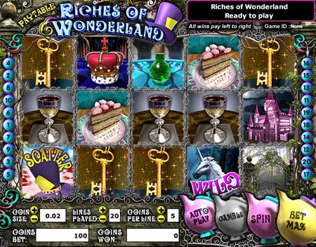 jet bingo riches of wonderland 5 reel online slots game